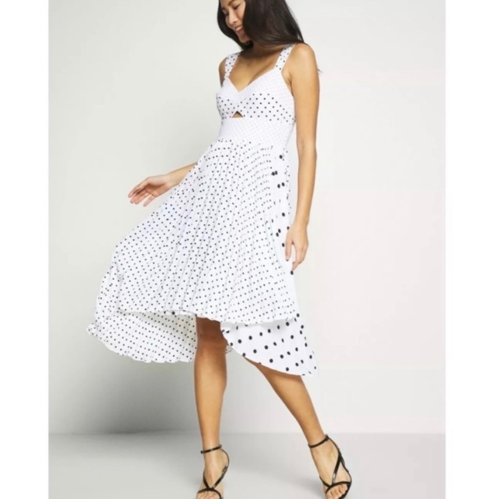 NWOT Banana Republic polka dot pleated midi dress retro pin up Size 2